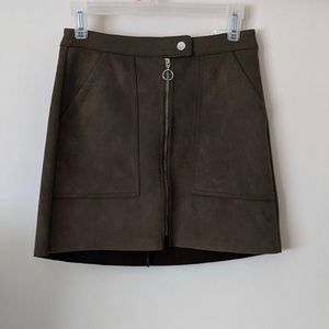 Faux Suede Mini Skirt